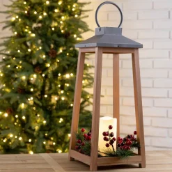 Glitzhome 19.29 In. H Wooden/Metal Led Pillar Lantern With 3 Changeable Candle Rings Spring/Fall/Christmas 15 Glitzhome 19.29 In. H Wooden/Metal Led Pillar Lantern With 3 Changeable Candle Rings Spring/Fall/Christmas -Indoor-Christmas-Decorations Sales unnamed file 1006