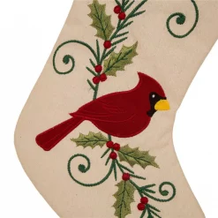 Glitzhome 21 In. H Fabric Cardinal Stocking -Indoor-Christmas-Decorations Sales unnamed file 1075