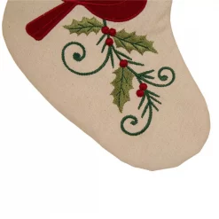 Glitzhome 21 In. H Fabric Cardinal Stocking -Indoor-Christmas-Decorations Sales unnamed file 1076