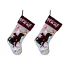 Glitzhome 21 In. Polyester LED Embroidered Linen Christmas Dog Stocking (2-Pack)