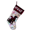Glitzhome 21 In. L LED Embroidered Linen Christmas Stocking – Dog