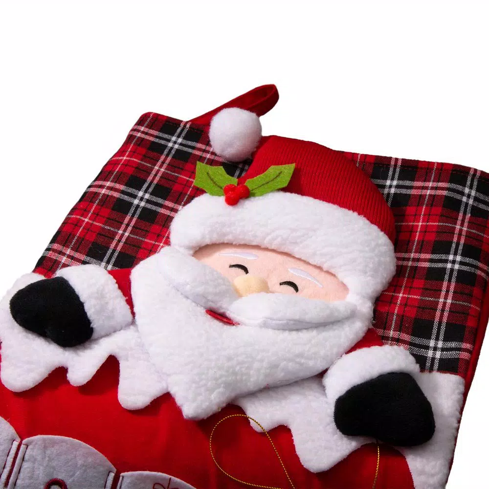 Glitzhome 36 In. H Felt 3D Polyester Oversized Count Down Santa Stocking 3 Glitzhome 36 In. H Felt 3D Polyester Oversized Count Down Santa Stocking - Image 3