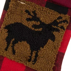 Glitzhome 19 In. Acrylic Plaid Stocking With Rug Hooked Reindeer And Bear (Set Of 2) -Indoor-Christmas-Decorations Sales unnamed file 1140
