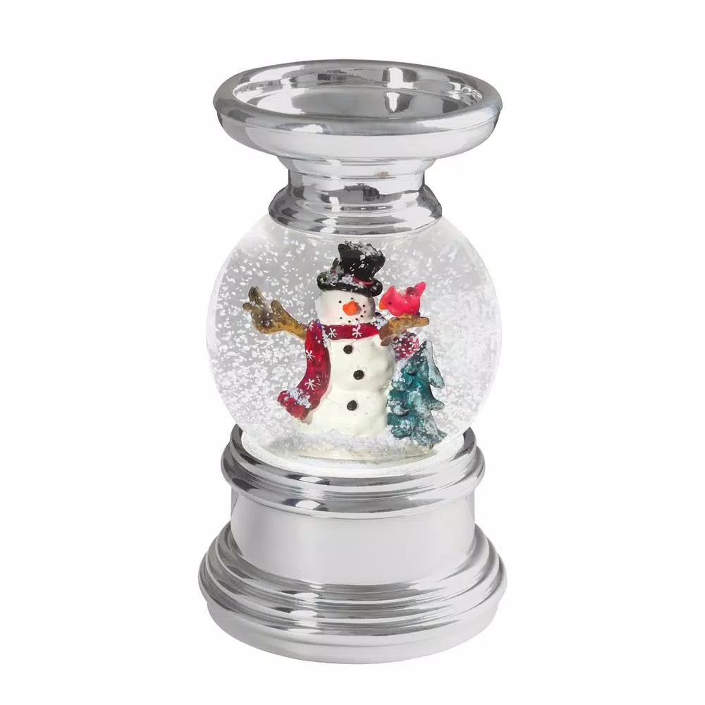 Haute Decor 7.5 In. Snowman Snowburst Animated Snow Globe Candleholder 1 Haute Decor 7.5 In. Snowman Snowburst Animated Snow Globe Candleholder