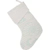 VHC Brands 15 In. Cotton/Metallic Thread Arielle Bright White Coastal Christmas Decor Stocking