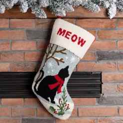 Glitzhome 20 In. L Hooked Stocking, Cat -Indoor-Christmas-Decorations Sales unnamed file 1216
