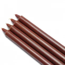 Zest Candle 10 In. Brown Straight Taper Candles (12-Set)