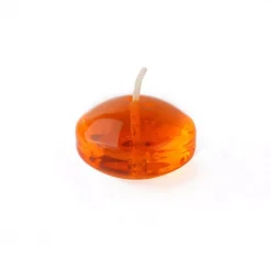 Zest Candle 1.75 In. Clear Orange Gel Floating Candles (Box Of 12)