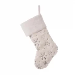 Glitzhome 21 In. H Polyester White Plush Stocking With Snowflake Christmas (2-Pack) -Indoor-Christmas-Decorations Sales unnamed file 1248
