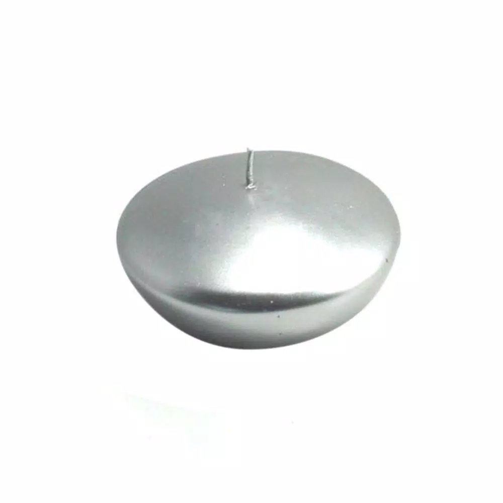 Zest Candle 3 In. Metallic Silver Floating Candles (Box Of 12) 1 Zest Candle 3 In. Metallic Silver Floating Candles (Box Of 12)