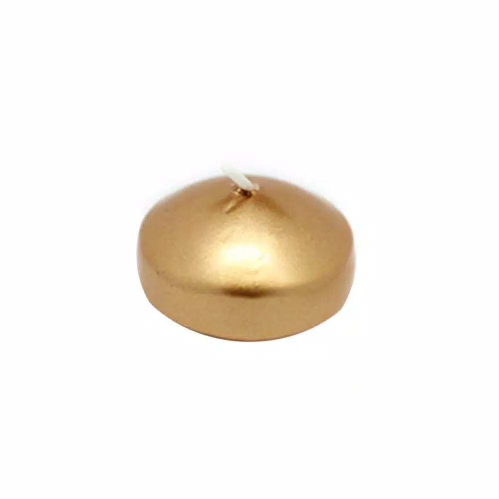 Zest Candle 1.75 In. Metallic Gold Floating Candles (Box Of 24) 1 Zest Candle 1.75 In. Metallic Gold Floating Candles (Box Of 24)