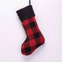 Glitzhome 19 In. Polyester/Acrylic Plaid Christmas Stocking With Rug Hooked Bear 6 Glitzhome 19 In. Polyester/Acrylic Plaid Christmas Stocking With Rug Hooked Bear -Indoor-Christmas-Decorations Sales unnamed file 13
