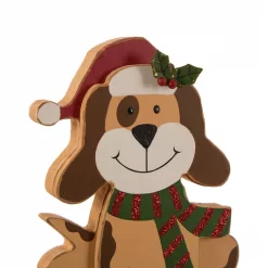 Glitzhome 7.76 In. H Wooden Metal Christmas Stocking Holder Dog -Indoor-Christmas-Decorations Sales unnamed file 1356