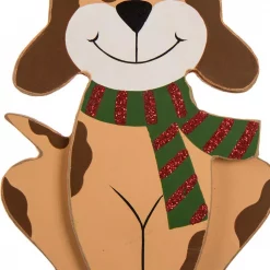 Glitzhome 7.76 In. H Wooden Metal Christmas Stocking Holder Dog -Indoor-Christmas-Decorations Sales unnamed file 1357