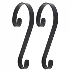 Haute Decor Matte Black Stocking Scroll Stocking Holder (2-Pack)