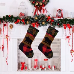 Glitzhome Plaid Stocking With Rug Hooked (Bear) 2-Pack 11 Glitzhome Plaid Stocking With Rug Hooked (Bear) 2-Pack -Indoor-Christmas-Decorations Sales unnamed file 161
