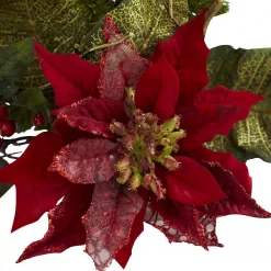 Nearly Natural Poinsettia Candelabrum Centerpiece -Indoor-Christmas-Decorations Sales unnamed file 17