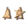 Glitzhome Marquee LED Wooden/Metal Christmas Tree And Star Stocking Holder (Set Of 2)