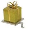 Northlight 6 In. Gold Glittered Gift Box Shaped Christmas Stocking Holder