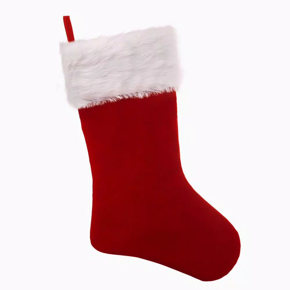 Haute Decor HangRight 18.7 In. Red And White Polyester Premium Stocking 1 Haute Decor HangRight 18.7 In. Red And White Polyester Premium Stocking