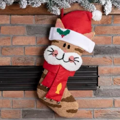 Glitzhome 22 In. L 3D Cat Hooked Stocking -Indoor-Christmas-Decorations Sales unnamed file 242