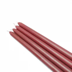 Zest Candle 12 In. Burgundy Taper Candles (12-Set)