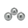 Zest Candle 2 In. Metallic Silver Ball Candles (12-Box)