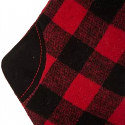 Glitzhome 21 In. H Black/Red Polyester Fur Buffalo Plaid Christmas Stocking -Indoor-Christmas-Decorations Sales unnamed file 265