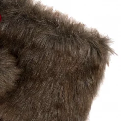 Glitzhome 21 In. H Black/Red Polyester Fur Buffalo Plaid Christmas Stocking -Indoor-Christmas-Decorations Sales unnamed file 266