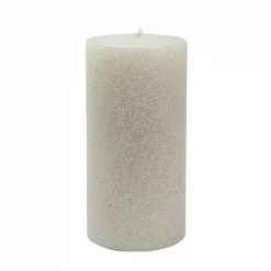 Zest Candle 3 In. X 6 In. Metallic White Glitter Pillar Candle Bulk (12-Box)
