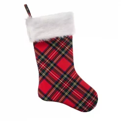 Haute Decor HangRight 18.7 In. Polyester Plaid Stocking (4-Pack)