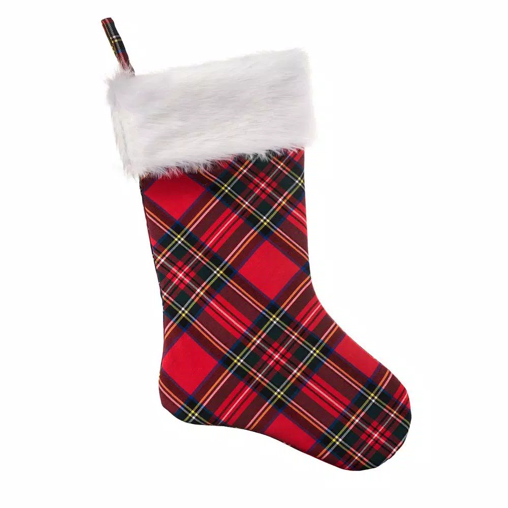 Haute Decor HangRight 18.7 In. Polyester Plaid Stocking (4-Pack) 1 Haute Decor HangRight 18.7 In. Polyester Plaid Stocking (4-Pack)