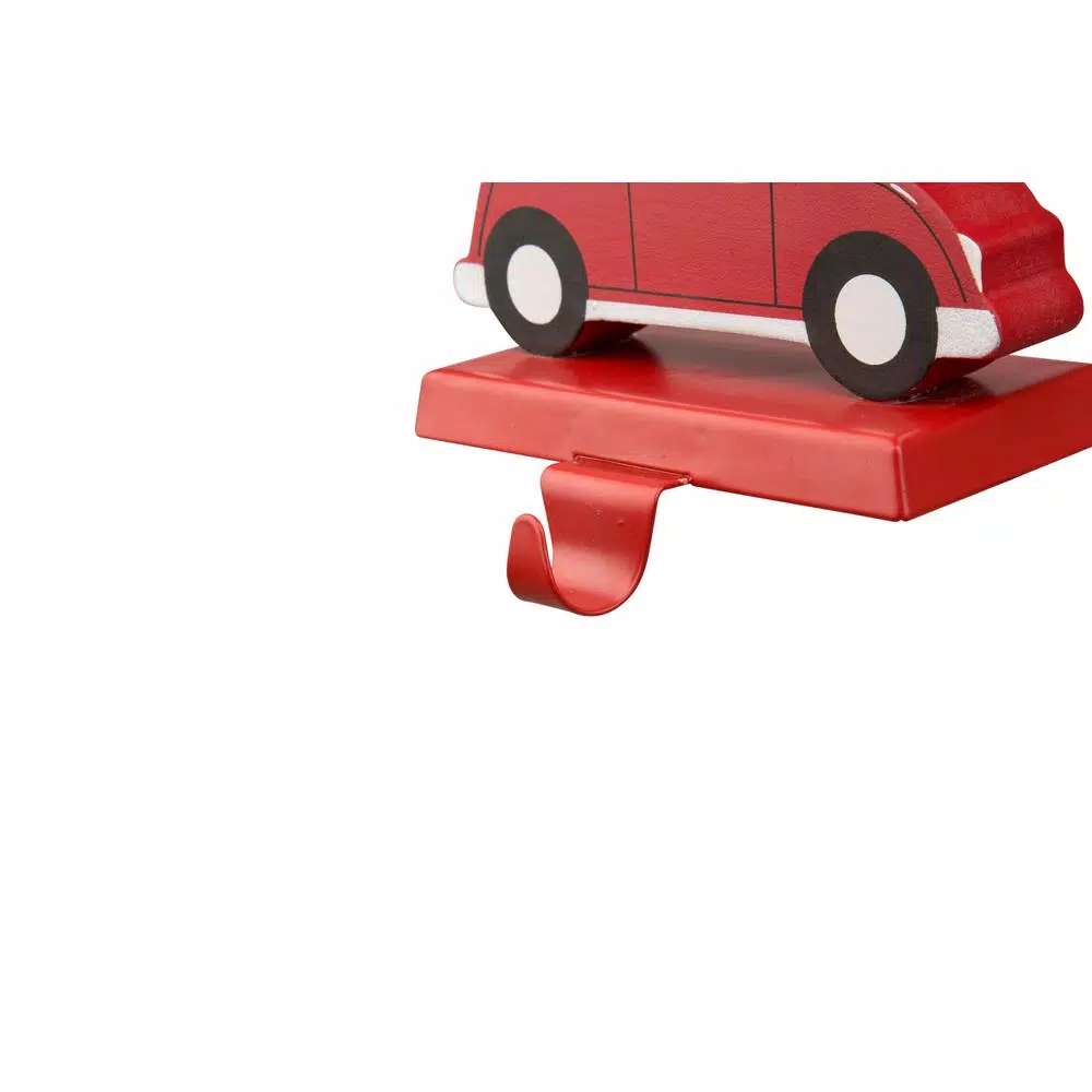 Glitzhome Wooden/Metal Red Car And Truck Stocking Holder (Set Of 2 ) 4 Glitzhome Wooden/Metal Red Car And Truck Stocking Holder (Set Of 2 ) - Image 4