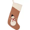 VHC Brands 20 In. Let It Snow Apple Red Farmhouse Christmas Decor Stocking