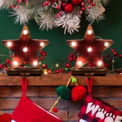 Glitzhome 2-Pack Marquee LED Star Stocking Holder -Indoor-Christmas-Decorations Sales unnamed file 395