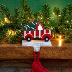 Glitzhome 6.12 In. H Wooden/Metal Red Truck Stocking Holder -Indoor-Christmas-Decorations Sales unnamed file 402