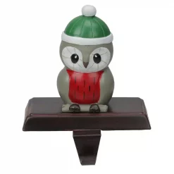 Northlight 6 In. Owl In A Winter Hat Christmas Stocking Holder