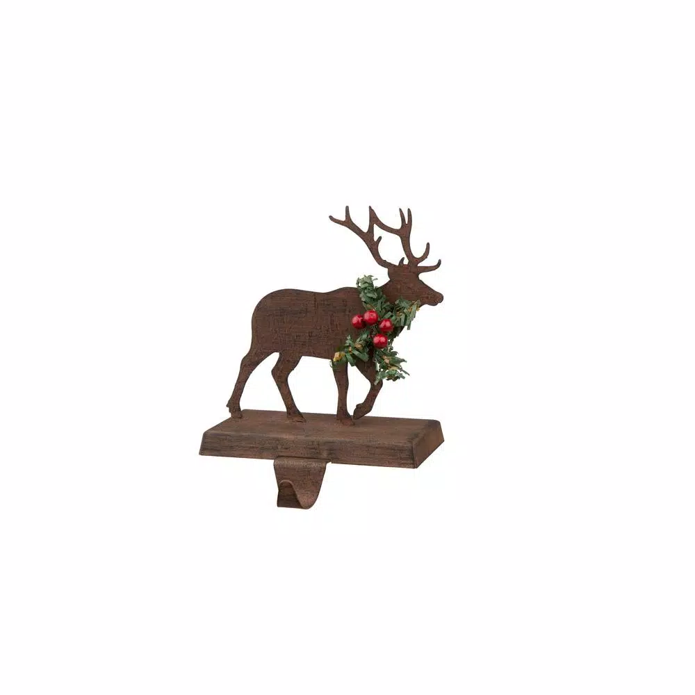Glitzhome Wooden/Metal Reindeer Stocking Holder (2-Pack) 2 Glitzhome Wooden/Metal Reindeer Stocking Holder (2-Pack) - Image 2