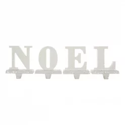 Glitzhome 5.91 In. H Wooden/Metal NOEL Stocking Holder (Set Of 4)