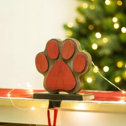 Glitzhome 6.30 In. H Wooden/Metal Paw Stocking Holder -Indoor-Christmas-Decorations Sales unnamed file 50