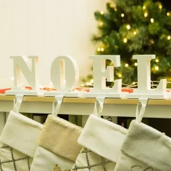 Glitzhome 5.91 In. H Wooden/Metal NOEL Stocking Holder (Set Of 4) -Indoor-Christmas-Decorations Sales unnamed file 500