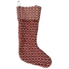 LR Home 20 In. Cotton Red And White Chevron Christmas Stocking