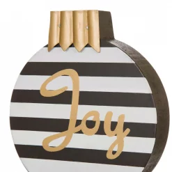 Glitzhome 6.89 In. H Wooden/Metal Striped Ornament Stocking Holder -Indoor-Christmas-Decorations Sales unnamed file 513