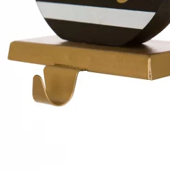 Glitzhome 6.89 In. H Wooden/Metal Striped Ornament Stocking Holder -Indoor-Christmas-Decorations Sales unnamed file 514