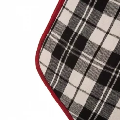 Glitzhome 20 In. L Black And White Plaid Fabric Christmas Stocking -Indoor-Christmas-Decorations Sales unnamed file 520