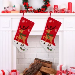 Glitzhome 20 In. H Polyester And Acrylic Reindeer Hooked Stocking (2-Pack) -Indoor-Christmas-Decorations Sales unnamed file 533
