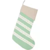 VHC Brands 20 In. Cotton And Felt Mint Margot Farmhouse Christmas Decor Stocking