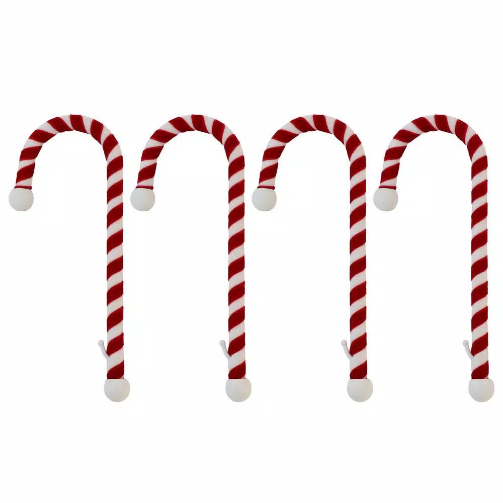 Haute Decor 9 In. Steel Core Red And White Candy Cane Stocking Holder (4-Pack) 1 Haute Decor 9 In. Steel Core Red And White Candy Cane Stocking Holder (4-Pack)