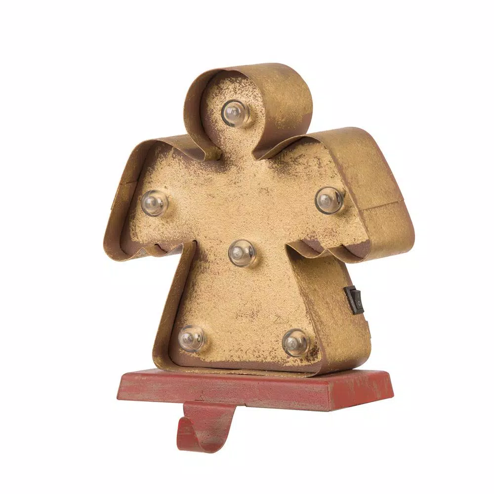 Glitzhome 4.92 In. L X 3.54 In. W X 7.48 In. H Marquee LED Angel And Tree Stocking Holder Set Of 2 3 Glitzhome 4.92 In. L X 3.54 In. W X 7.48 In. H Marquee LED Angel And Tree Stocking Holder Set Of 2 - Image 3