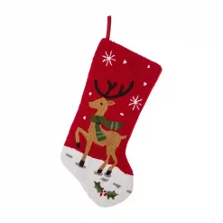 Glitzhome Hooked Stocking (Reindeer And Fox) (Set Of 2) -Indoor-Christmas-Decorations Sales unnamed file 604